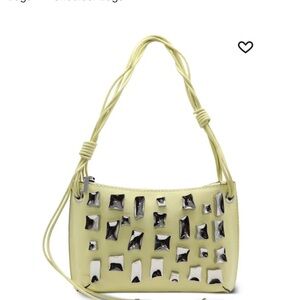 Cult Gaia Malaya Leather Yellow Shoulder Bag